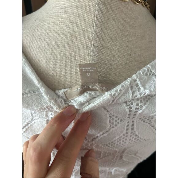 Banana republic white short dress size 0 cotton blend comfy stretchy - Picture 5 of 7
